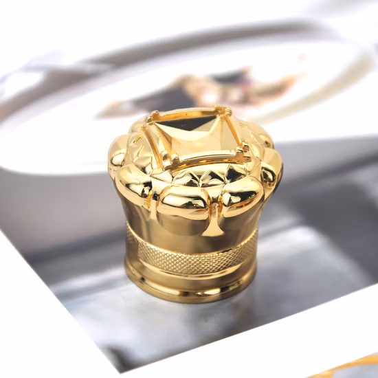 향수를 위한 주문을 받아서 만들어진 유리병 모자 민감한 금 Zamac 모자 디자이너 호화스러운 모자